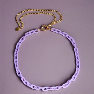 Résine Lien Déclaration Collier Acrylique Ovale Liens Chunky Collier Chaîne Réglable Cou Pièce pour Femmes - Product Image 1