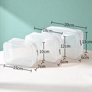 Borsa da viaggio portatile impermeabile <span class=keywords><strong>trasparente</strong></span> per cosmetici e articoli da toeletta con logo personalizzato, cerniera di sicurezza, borsa per il trucco in PVC <span class=keywords><strong>trasparente</strong></span> colorata. - Product Image 3