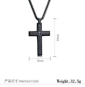 Collar con Colgante <span class=keywords><strong>de</strong></span> Cruz <span class=keywords><strong>de</strong></span> Oración con Versículo Bíblico, Joyería Cristiana <span class=keywords><strong>de</strong></span> Acero Inoxidable Chapado en Oro <span class=keywords><strong>de</strong></span> 18K, Artículos Religiosos Católicos para Hombre - Product Image 5