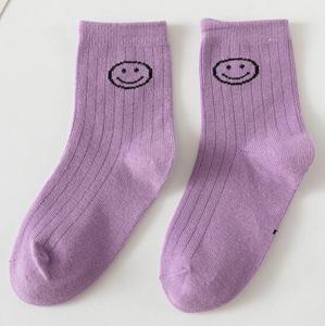 Calcetines de Algodón de Primera Clase para Niñas, con Bordado de Cara Sonriente, Transpirables, Sin Elásticos, Color Caramelo, Versátiles, para Niñas Pequeñas - Product Image 4