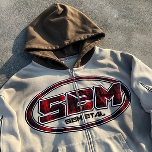 100% Cotton Embroidered Stacked Jogger Sweatpants and Hoodie Set French Terry Acid Wash Baggy <b>Tracksuit</b> Custom Men <b>Tracksuit</b> - Product Image 4