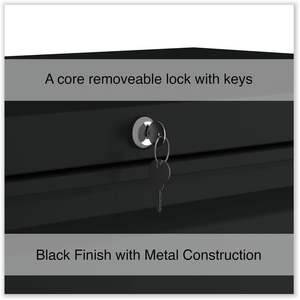 Alera - Classeur latéral en métal noir, 4 pièces, 36 po x 18,63 po x 52,5 po, avec 4 tiroirs pour dossiers format légal/lettre - Product Image 5