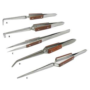 Set of 5 Pcs Cross-Locking Stainless Steel Fiber Grip Soldering Tweezers Diamond Industry Tweezers - Product Image 1