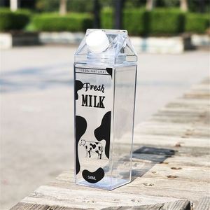Reusable Creative Square Plastic Leak-Proof Dishwasher Safe Unisex Party Juice <b>Bottle</b> Clear Transparent <b>Drinking</b> Cup Milk Carton - Product Image 3