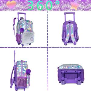 <span class=keywords><strong>Mochila</strong></span> con <span class=keywords><strong>Ruedas</strong></span> FANATEE Mermaid para Niñas, Mochilas con <span class=keywords><strong>Ruedas</strong></span> para la Escuela Primaria, Bolsa de Viaje con <span class=keywords><strong>Ruedas</strong></span>, Juego de Maletas para Niños - Product Image 6