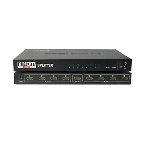 1 in 8 out 8Ports 1x8 HD Splitter Audio Video for 3D HDCP 1080P Support hd splitter Resolution Up to 2K
