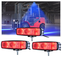 Luz de Advertencia LED de Zona Roja de 30W para Montacargas, Luz de Haz de Línea de Seguridad, Luz de Arco de Punto Azul con Certificación E-mark ECE para Montacargas