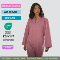 Ensemble de burkinis modestes à coupe fluide 2026, maillot de bain à col rond à séchage rapide et imperméable pour femmes musulmanes