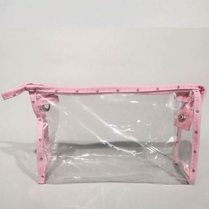 Nouvelle trousse de maquillage portable imperméable avec logo personnalisé, 3 pièces, fermeture éclair, sac de rangement cosmétique en PVC - Product Image 3