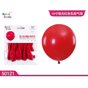 Juego de Globos de Látex Rojos Mate de 10 Pulgadas para Fiestas y Eventos de Regreso a Clases - Paquete de 8 - Product Image 1