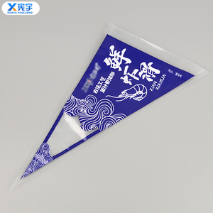 Custom Printed Food Grade Frozen Plastic Pouch Heat Seal Triangle Shaped PE Mylar Vacuum Bag for Shrimp Sauce Meat Filling Cream - Product Image 2