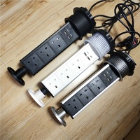 90MM Trou UK Power Caché Encastré Main Pop up Prise de courant/Bureau Table Cuisine Bureau Meubles Usb Power Strip Socket