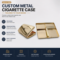 Étui à cigarettes en laiton plaqué or sur mesure, grande capacité, double compartiment, couvercle rabattable, gravure OEM ODM, fabrication en usine