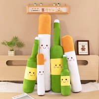Peluche créative en forme de bouteille de bière ou de cigarette avec visage souriant, réaliste, surdimensionnée, longue, coussin d'agréable caresse pour chevet, pour filles, en PP
