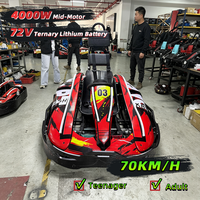 Karting Électrique Personnalisable pour Adultes, Haute Performance 70km/h, Voiture de Drift Commerciale, Moteur Central 4000W Monoplace