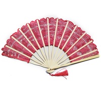 Prêt à Expédier 21CM Bambou Côtes Soie Pliant Ventilateur Danse Rave Style Ange Modèle Sculpture Décoration Souvenir