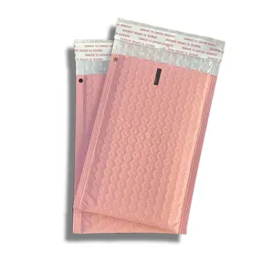 Benutzer definierte Logo Pink Umschlag Clear Poly Courier Bubble Mailing Bag für Handys