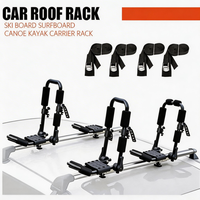 Support de toit universel en acier allié antirouille de qualité marine pour kayak, 2 paires de supports de canoë, matériel de rangement pour planches de surf et snowboard