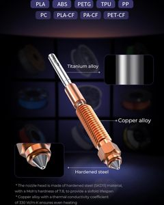 Kit de boquillas K1C oficial de Creality, 4 Uds., <span class=keywords><strong>boquilla</strong></span> de rotura de calor de aleación de titanio y cobre con punta de acero Tri-Metal de alta velocidad para <span class=keywords><strong>Ender</strong></span> <span class=keywords><strong>3</strong></span> - Product Image 3