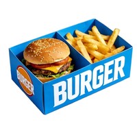 Boîte à hamburger en papier kraft imprimée sur mesure, emballage alimentaire biodégradable et écologique avec logo pour sandwich à emporter