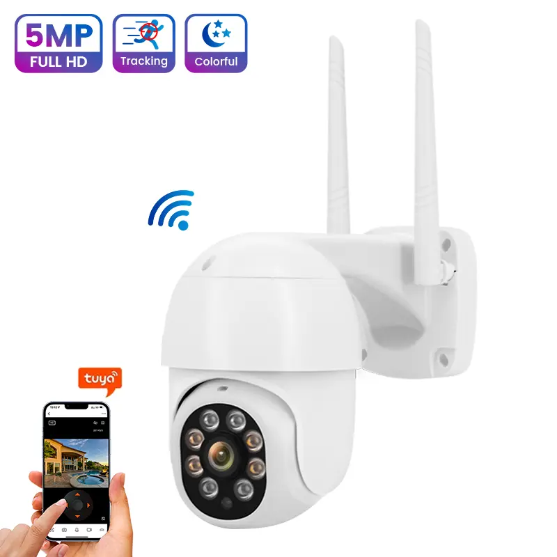 5MP Full Color Night Vision Human Detection Wifi Surveillance PTZ Cam Wireless Auto Tracking Outdoor Speed Dome Ptz Ip Camera