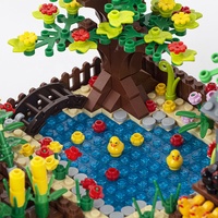 Accessoires MOC3001 compatibles avec les jeux de construction de blocs de construction pour animaux de ferme, nourriture, poivre, citrouille, poulet, œuf, maison d'animaux, étang, arbre, canard