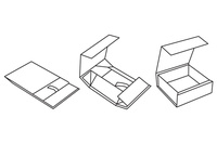 Construction robuste et protectrice réutilisable Boîtes d'emballage en papier cadeau magnétiques pour deux bouteilles de vin plates et faciles à assembler
