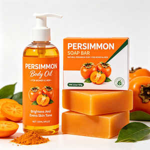 Private Label Persimmon Body Oil and Soap Bar Set Low MOQ Brightening Skin Care Body Care Kit - Product Image 2