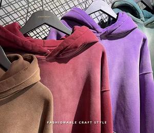 Sudadera con Capucha Vintage de Invierno de Alta Calidad, 380 g/m², Corte Regular, Estilo Casual, Degradado Lavado, Forro Polar Grueso, Estampado Básico para Hombre - Product Image 3