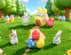 Figurines <span class=keywords><strong>de</strong></span> lapin <span class=keywords><strong>de</strong></span> Pâques en résine 3D, maison d'œuf, chariot à main, lapin, Kawaii, pour <span class=keywords><strong>les</strong></span> fêtes <span class=keywords><strong>de</strong></span> printemps, <span class=keywords><strong>prairie</strong></span>, pâte à modeler, slime, centre <span class=keywords><strong>de</strong></span> table <span class=keywords><strong>de</strong></span> fête - Product Image 4