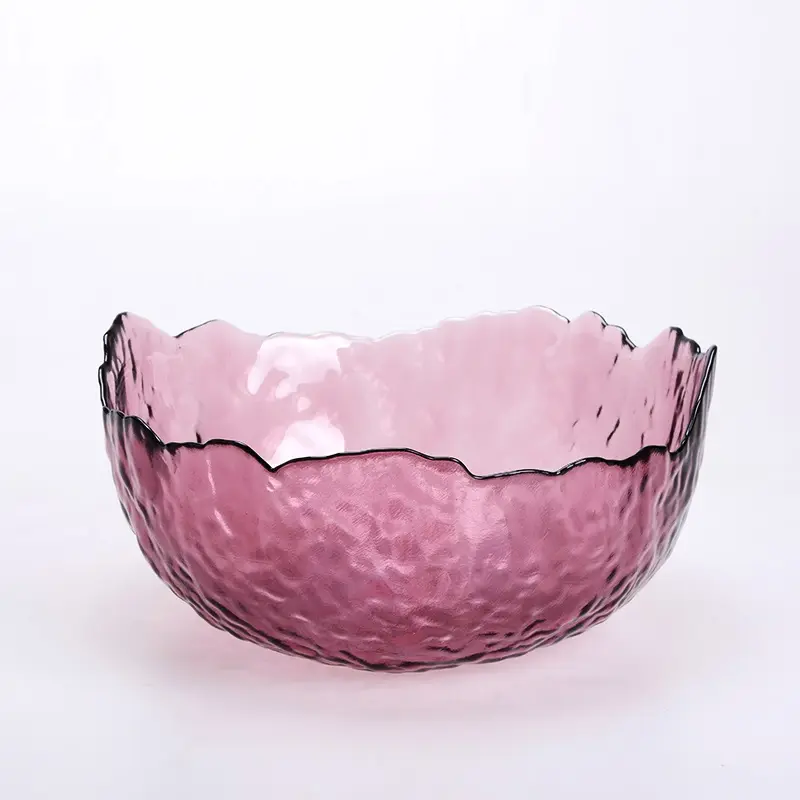 Custom crystal colored mixing glass bowl