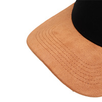 Casquette de baseball unisexe ajustable en coton à 5 panneaux, avec calotte rigide, blocs de couleur et visière en daim, bouton supérieur, personnalisable, pour hommes et femmes, vente en gros
