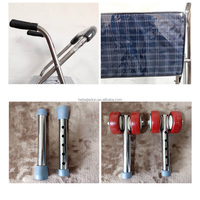 Déambulateur médical pliable avec roues, siège réglable en hauteur, chaise de marche, aide à la marche