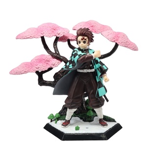 Figura de Anime Demon Slayer, Zenitsu, Nezuko, Tanjiro, <span class=keywords><strong>Shinobu</strong></span> <span class=keywords><strong>Kocho</strong></span> en Pose de Pie, Escena de Sakura y Cerezo, Figura de Acción de Demon Slayer - Product Image 1
