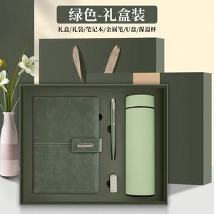 Ensemble cadeau d'entreprise haut de gamme, logo personnalisé, carnet en cuir, gobelet en acier inoxydable, USB, impression sérigraphique, taille personnalisée, cadeau de luxe - Product Image 3