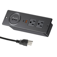 Cargador Inalámbrico con Enchufe Estadounidense, Regleta de Alimentación Empotrada para Escritorio, Sofá, Tomacorriente Integrado en Mesa, Cargador USB para Hotel, Tomacorriente para Muebles