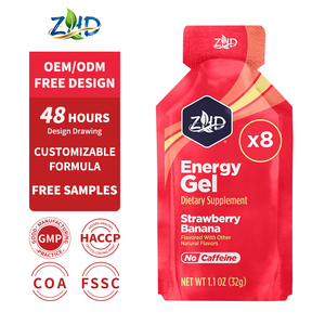 Gel énergétique bio sans sucre personnalisable 25-35g par bâtonnet, absorption rapide, électrolytes pour l'endurance sportive, <span class=keywords><strong>course</strong></span> à <span class=keywords><strong>pied</strong></span>, cyclisme - Product Image 1
