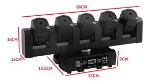 Led quét di chuyển ánh sáng đầu 5eye RGB Laser + trắng ấm LED di chuyển đầu chùm giai đoạn Laser Disco DJ ánh sáng 5*40 Wát Đảng Disco bar - Product Image 2