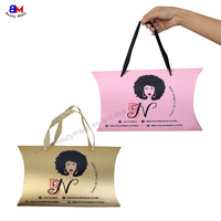 Boîtes d'emballage personnalisées en gros avec logo pour extensions de cheveux humains et perruques, avec poignée