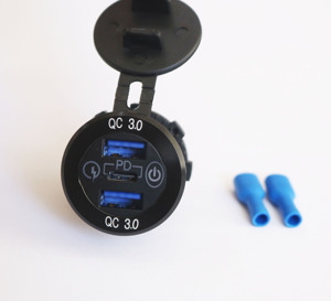 90W 12 Volt USB Outlet kép 36W PD & QC3.0 18W xe USB sạc ổ cắm RV biển thuyền ATV Xe buýt golf mô hình bề mặt bảng điều khiển Wall Mount - Product Image 5