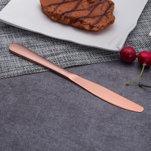 Jieyang Nhà Máy Trực Tiếp Thép Không Gỉ Matte Đồng Bộ Dao Kéo Rose Gold <span class=keywords><strong>Fork</strong></span> <span class=keywords><strong>Spoon</strong></span> <span class=keywords><strong>Knife</strong></span> Bộ Quà Tặng - Product Image 2