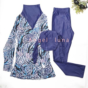 Traje de Baño Musulmán Angle Luna 2024, Conjunto de Bikini de 3 Piezas con Pantalones para Mujer, Estilo Modesto Islámico - Product Image 1