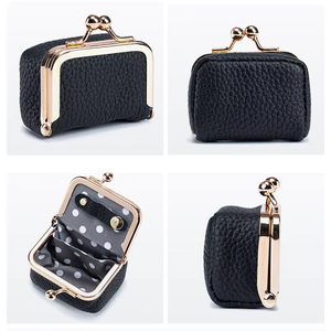 Custom Logo Genuine Leather Elegant <b>Ring</b> Jewelry Box Kiss Lock Mini Coin Purse Portable Travel <b>Storage</b> Bag Fabric - Product Image 4