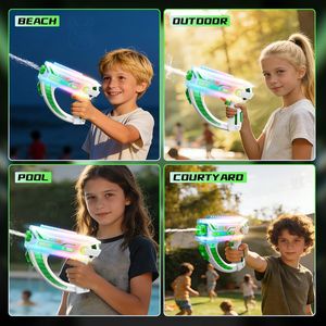 Pistolet à eau électrique automatique en plastique, jouet dynamique et coloré pour enfants, motif ananas, effet aurore polaire - Product Image 4