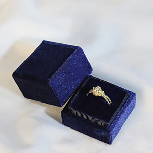 Wholesale Factory Premium Blue Velvet Modern Envelope Closure Ring <b>Box</b> Custom Logo Luxurious Square Jewelry <b>Box</b> Engagement - Product Image 3