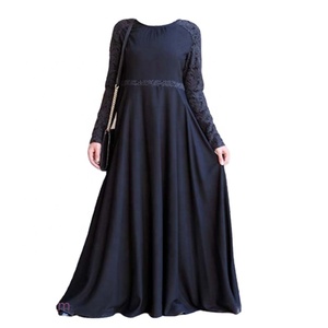 Nuovo elegante <span class=keywords><strong>abito</strong></span> da sera musulmano islamico in <span class=keywords><strong>cotone</strong></span> Kaftan Abaya <span class=keywords><strong>lungo</strong></span> da donna con decorazione in pizzo stile <span class=keywords><strong>abito</strong></span> Casual in stile Dubai - Product Image 1