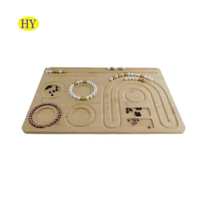Bordo di perline combinato di bambù vassoio di bordo di perline di legno fai da te per la creazione di gioielli braccialetto di collane