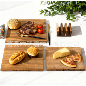 Wooden Book Shaped Tray 3 Piece Solid Wood Cutting Board <b>Kitchen</b> Serving Platter Restaurant Use - Product Image 3