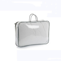 Sac de transport de couverture de couette d'oreiller de literie de tirette en plastique transparent pour emballer le drap de lit