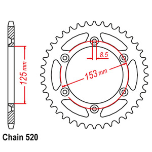 Pignon arrière de moto personnalisé 38T - 53T 520 pour <span class=keywords><strong>Honda</strong></span> CRF250R CRF250 CRF450 <span class=keywords><strong>CRF</strong></span> <span class=keywords><strong>250</strong></span> R - Product Image 4